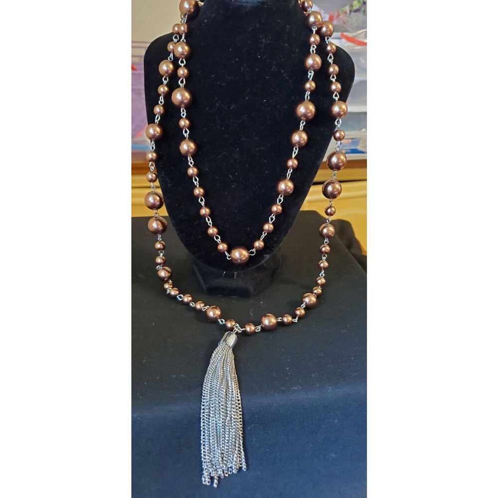 NEW 2-1 convertible strand copper ball necklace with matching earrings
